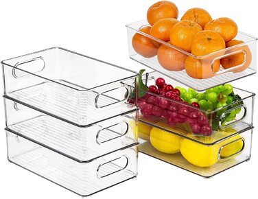 Органайзери для холодильника AEIWUMOK 6 шт 25,8х15х7,6 см прозорі