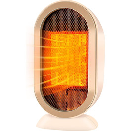 Електричний обігрівач Feebee: енергозберігаючий, тихий, 800/1200W, портативний, з контролем температури та захистом від перегріву та перекидання. Підходить для спальні, дому, офісу. (Білий/Бежевий)