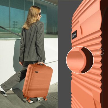 Набір валіз NUMADA Upfly T10 ABS: 3 шт. (55x40x20, 66x44x26, органайзер). Міцний та надійний багаж.