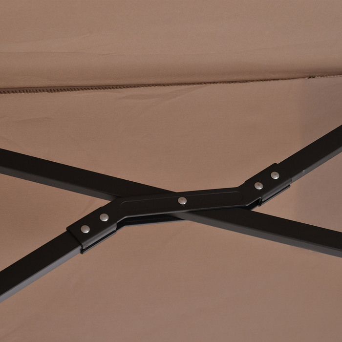 Outsunny Double Parasol Centilever Parasol Double Parasol з регульованим садовим парасолькою Sunshade Metal Brown 440 x 270 x 250 см