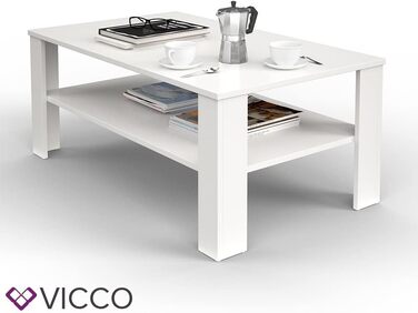 Журнальний столик Vicco, / Дуб пісочний, 100 x 42 см (Білий)