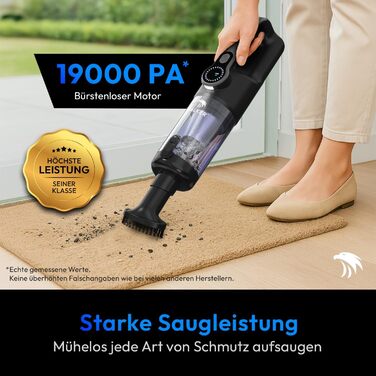 Акумуляторний ручний пилосмок Mastergrip 2-в-1 з функцією обдува, потужність 80000 RPM, мийний HEPA-фільтр, бездротовий пилосос для авто та дому, колір антрацит