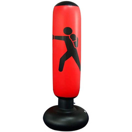 Сумки для перфорації Ecent надувна боксерська груша окремо стоїть боксерська груша декомпресійна іграшка фітнес-вправи бойова тренування для дорослих дітей, карате, фітнесу і т. Д. - 160 см червоний