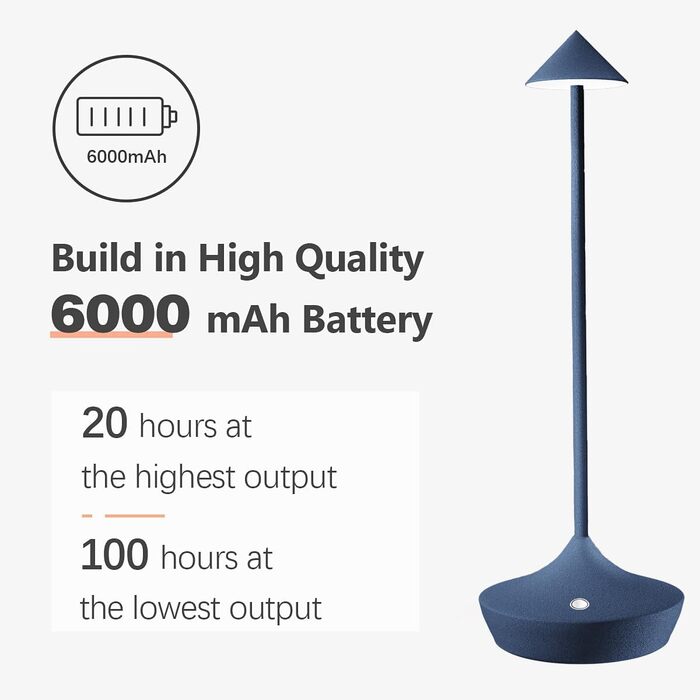 LED-лампа Hapfish на акумуляторі, настільна, бездротова, 2 шт., сучасний алюміній, регулювання яскравості, водонепроникна, для дому та вулиці, нічна лампа, тераса, ресторан (коричневий) (2шт синій)