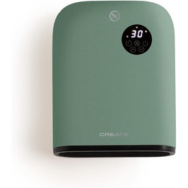 Електрична тепла стіна/підлога з Wi-Fi, салатовий колір, керування через додаток, до 20 м², датчик відкриття, захист від перекидання, 3 режими, LCD-дисплей, 2000W