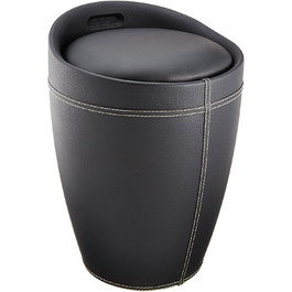 WENKO табурет для ванної кімнати Candy з місцем для зберігання, чорний, ABS-пластик, 20 л, Ø 36 x 50,5 см