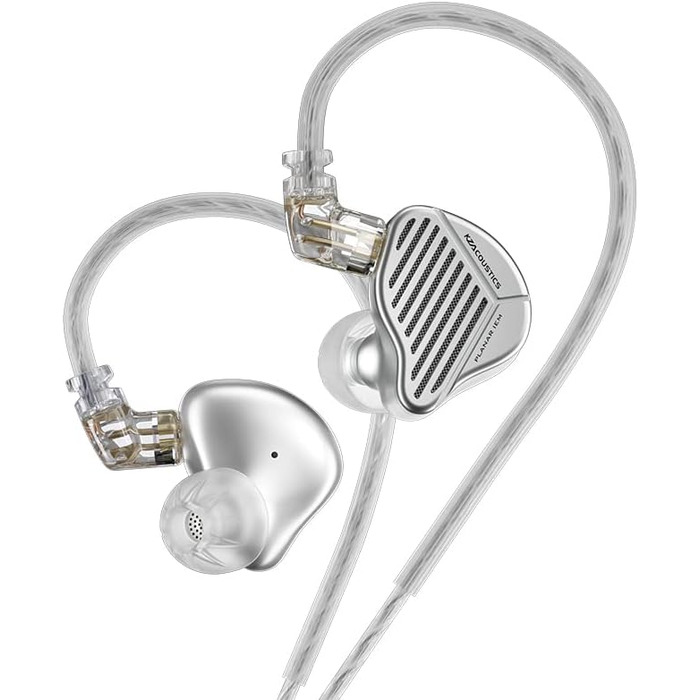 Мм Planar IEMs, знімний 2-контактний кабель OFC, аудіофільський (сріблястий, без мікрофона), 1 13,2