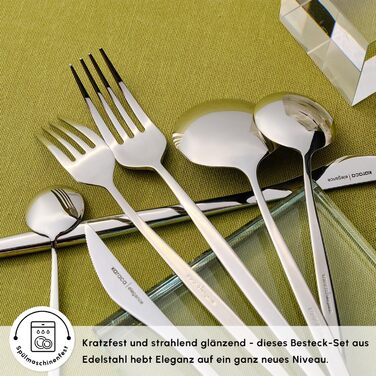 Набір столових приборів Karaca Elegance (84 деталі) - нержавіюча сталь, для посудомийної машини, 12 персон