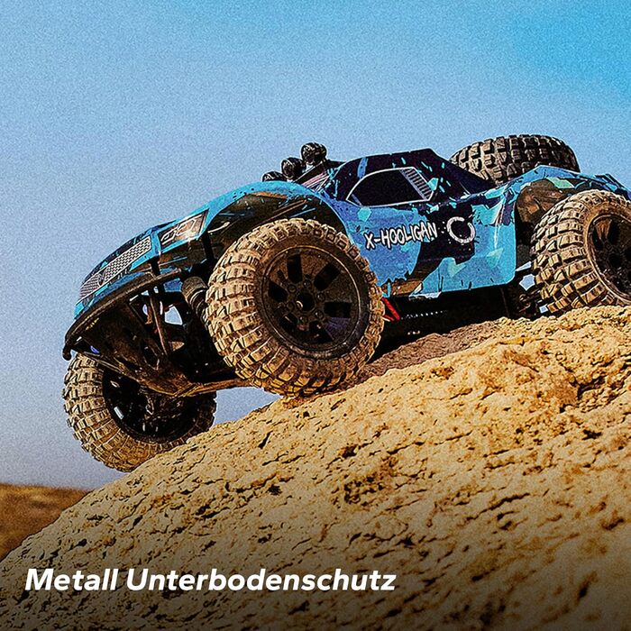 Overmax Hooligan RC 1:10 - Повнопривідний радіокерований автомобіль 35 км/год, 100 м, 2x1800 mAh, IPX5, LED, Металевий привід