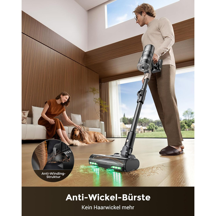 Proscenic P20: Акумуляторний пилосос 2-в-1 з функцією вологого прибирання, 70 кПа, 70 хв, 680 Вт, чорний. Для килимів та шерсті тварин