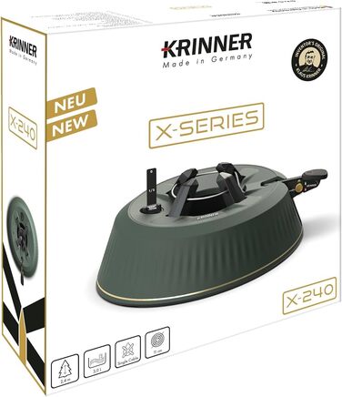 Підставка для ялинки KRINNER X-Series X-240 з педаллю та резервуаром 3 л (до 2,4 м), Made in Germany