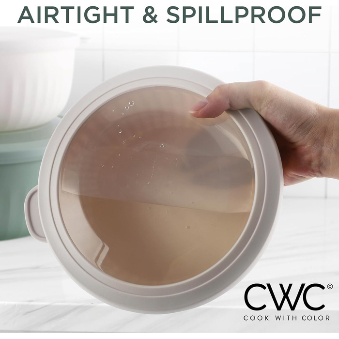 Набір мисок COOK WITH COLOR 12 шт. з кришкою, блакитно-зелений, широкі та глибокі, з можливістю складання, пластик