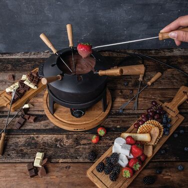 Електричний Фондю-сет Boska 2.3L з регулюванням температури - для сиру, шоколаду, гарячого супу та м'яса (з нержавіючої сталі та чавуну)