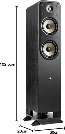 Підлоговий динамік Polk Audio Signature Elite ES55 HiFi, сумісний з Hi-Res, Dolby Atmos і DTSX, чорний