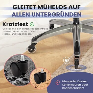 Крісло шеф COLAMY з дихаючої шкіри – ергономічне офісне крісло з пружинним блоком, відкидними підлокітниками та тихими роликами для дому та офісу, чорне