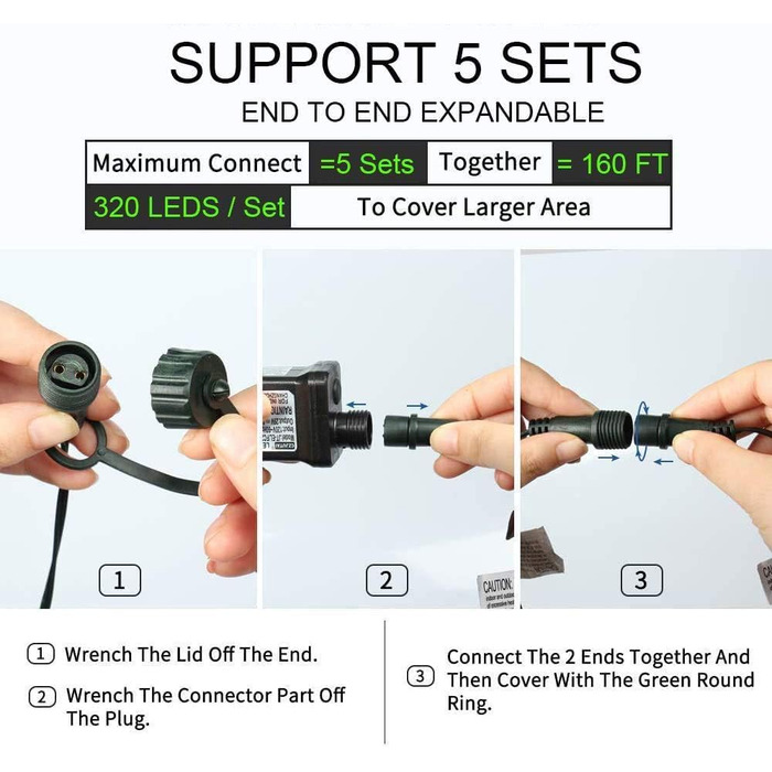 Гірлянда світлодіодна Halloween Orange 35м 320 LED, 8 режимів, вологостійка, для дому та саду