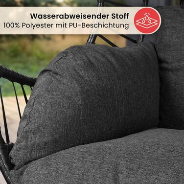 XXL Гамак-крісло Swoods з каркасом для дому та вулиці, яйцеподібне крісло, з подушкою, до 150 кг (темно-сірий)