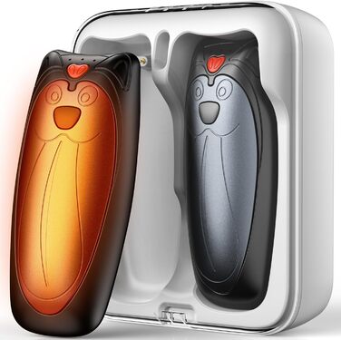 Електричні грілки для рук Zgrmbo 2 шт. з зарядним кейсом 10000 mAh (до 90 годин роботи), багаторазові, чорні