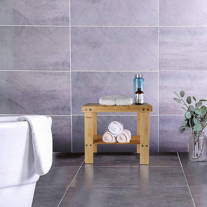 Вінтажний бамбуковий пуф-табурет - 27x23x25 см. Міцний, з неслизьким сидінням. Пуф, табурет, приліжний столик, дитячий стільчик, підставка.