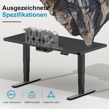 Електричний столик-трансформер Devoko з регулюванням висоти 60-125 см, 3 пам'яті, чорний