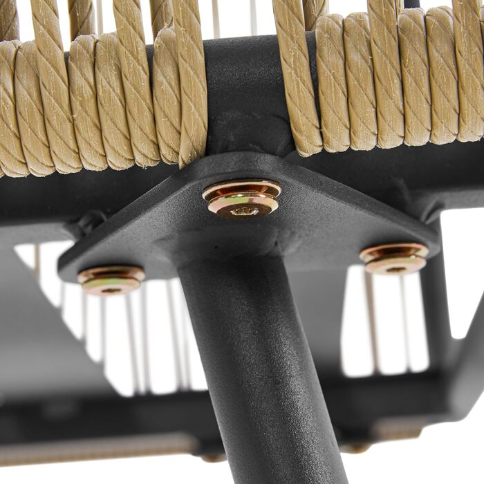 Набір садових меблів Yaheetech з ротангу для балкона: 2 крісла з подушками та стіл зі скляною стільницею, світло-коричневий/кремовий