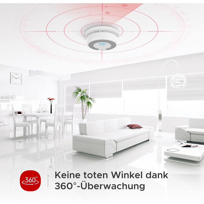 Датчик диму та CO X-Sense SC07 з LCD-дисплеєм, автономний, 10 років, з тестуванням, 360°