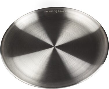 Плоска кемпінгова тарілка для пікніка з нержавіючої сталі з столовими приборами обід (набір, 2 персони)