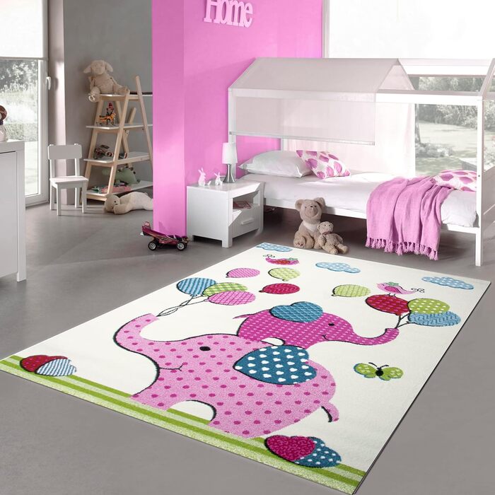 Синій килимок для дитячої кімнати з милими лісовими звірятами - ідеальний варіант для природної атмосфери, 200х290 см (200 х 290 см, кремовий)