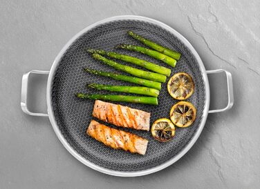 INTIGNIS® Сковорода з кришкою – 30 см (12 дюймів) – 6 л – з антипригарним покриттям | Стійка до подряпин | Глибока | Без хімікатів | Сковорода з нержавіючої сталі