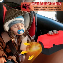 Дизельний обігрівач 8kW 12V з Bluetooth, LCD дисплеєм та пультом дистанційного керування для автодому, авто, човна, каравану, червоний