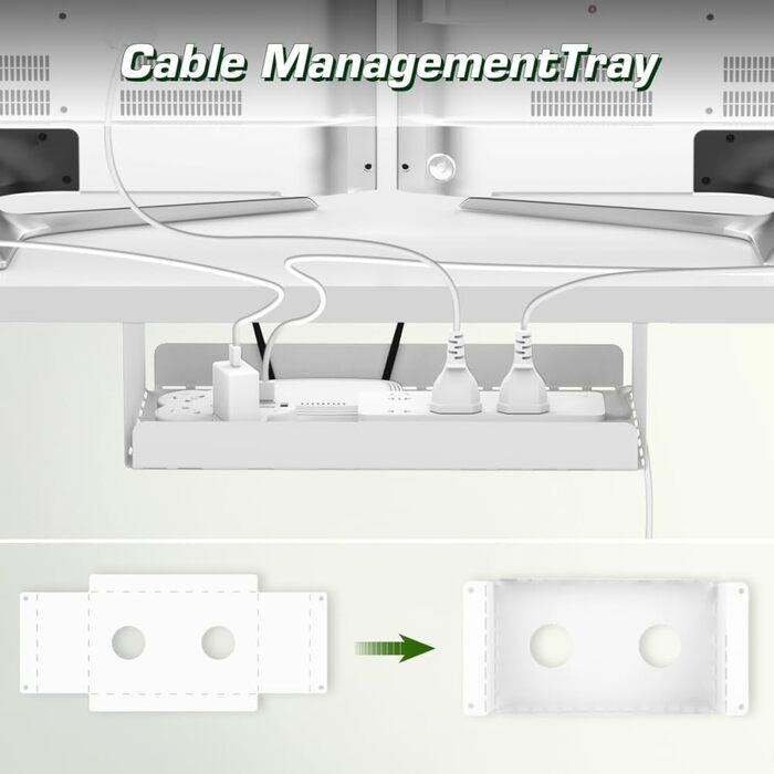 Електричний регульований стіл Airfish 120x80 см з USB-C, керуванням кабелів та 3 рівнями пам'яті (білий)