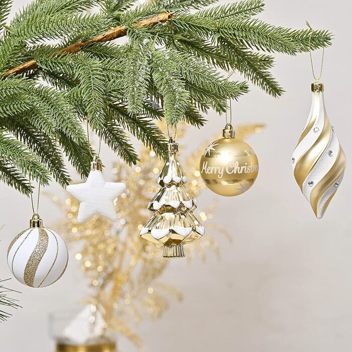 Різдвяні кулі 90 шт. пластикові ялинкові кулі різдвяні прикраси прикраси з вішалкою ялинкові прикраси для