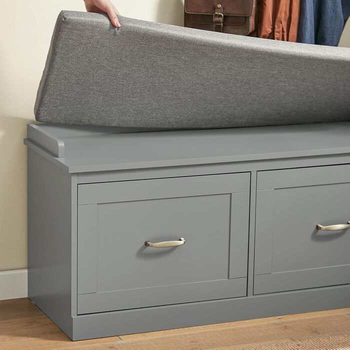 Полка для взуття SoBuy з місцем для сидіння, вузька, 98x49x37 см, FSR131-HG