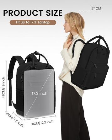 Жіночий рюкзак LOVEVOOK: водонепроникний, для ноутбука 17.3