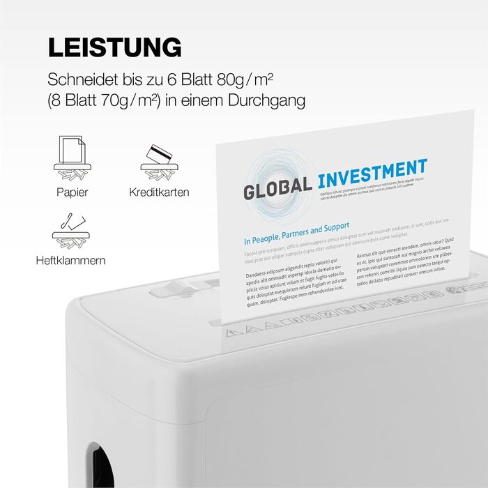 Шредер Aktenvernichter SuperSilent PS500-15A: тихий, 6 листів, A4, P-4, DSGVO