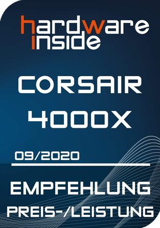 Корпус для ПК CORSAIR iCUE 4000X RGB, середній ATX, білий, із загартованим склом, 3 вентилятори SP120 RGB ELITE, контролер iCUE Lighting Node CORE, високий повітряний потік