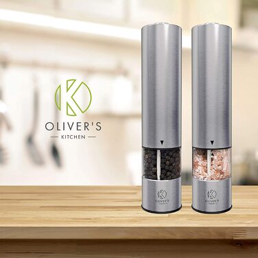 Кухня Олівера-Електрична млин для солі і перцю - набір шейкерів для солі і перцю преміум-класу-Просте управління одним натисненням кнопки