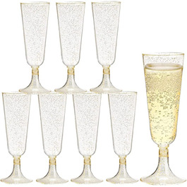 Пластикові келихи для шампанського AOTWAN 50 шт 150 мл золотисті