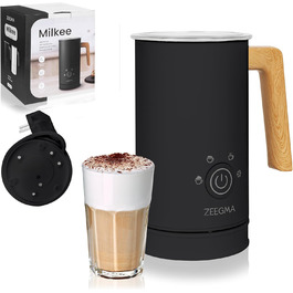 Електричний спінювач молока ZEEGMA MILKEE, 500 Вт, 650 мл, для капучино, лате, какао, антипригарне покриття, сенсорне керування (Чорний)