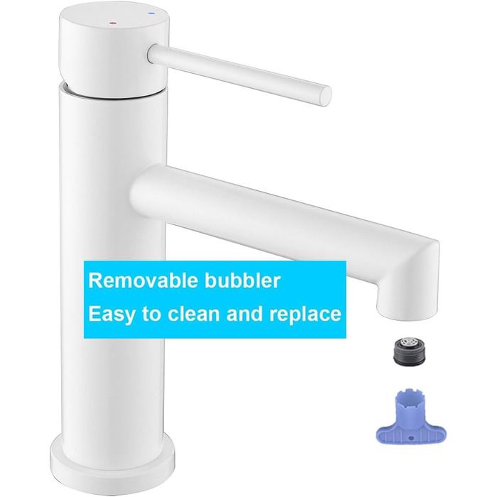 ONECE Змішувач для ванної кімнати білий, однорегуляторний з висотою виливу 105 мм, знімальний аератор