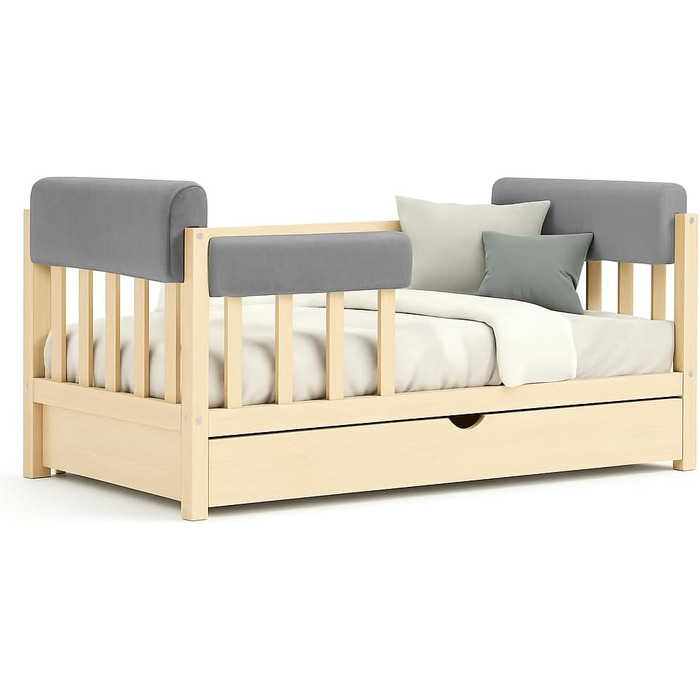 Захист для ліжечка дитячого: бортик-подушка від випадання (Сірий, 50 см)