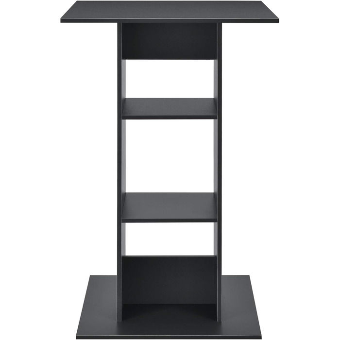 Барний стіл квадратний 110x70x70см Стіл для бістро з 3 полицями Барний стіл Барна стійка (темно-сірий)