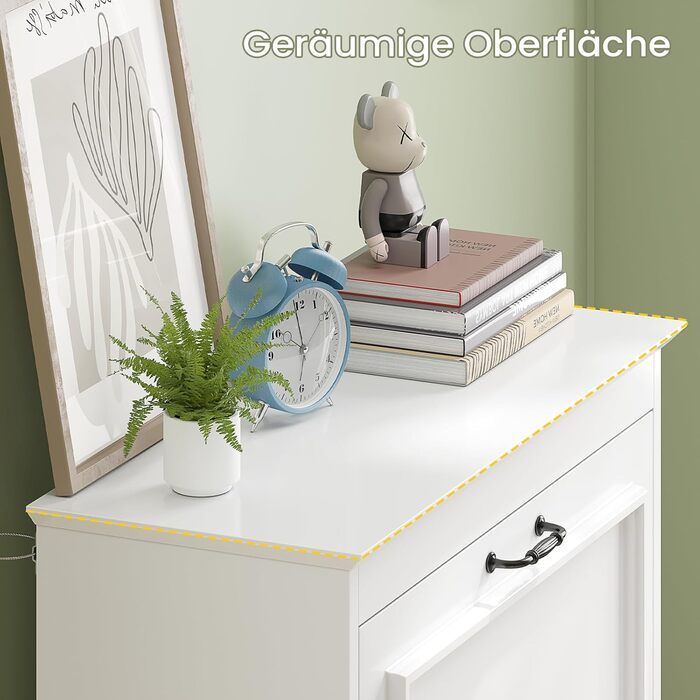 Шкаф для взуття Brinlawb з 3 дверцятами, білий. Комод для взуття, полиця для взуття з регульованими перегородками, для 14-18 пар. Дерев'яний шкаф для вхідної зони, коридору, вітальні.