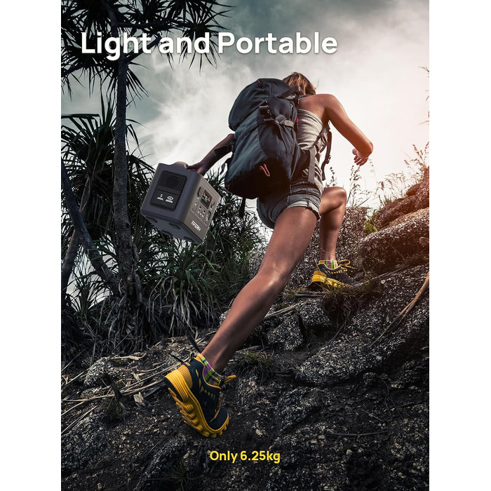 Портативна електростанція AFERIY, ємність 512 Wh, номінальна потужність 230 W