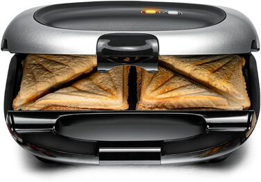 Сендвіч-Машина ST 1000 - дуже глибокі дека для випікання, для 2 американських сендвічів XL, антипригарне покриття, захист від переливу, універсальне ущільнення, високі роздільники, компактне зберігання