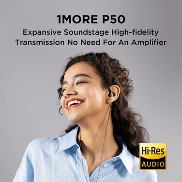 Навушники 1MORE P50 з MMCX кабелем, Hi-Res Audio, 3.5mm, глибокий бас, мікрофон, керування, для музики та ігор