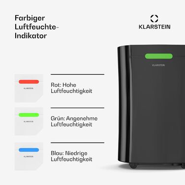 Klarstein AeroDry Smart 12l - електричний осушувач повітря 12л/день, білий, з Wi-Fi, LED дисплеєм та фільтром вугілля, для приміщень до 18м²