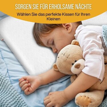 Дитяча подушка Inphysio з Memory Foam: бамбукова тканина, гіпоалергенна, 50x30x5.5 см, кремовий колір