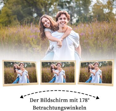 Цифровий фоторамка TSITSC 8.7 дюйма, IPS-екран 1024*768, календар, музика, фото/відео програвач, підтримка USB/SD, з пультом дистанційного керування (Чорний) (12 дюймів Золотий)