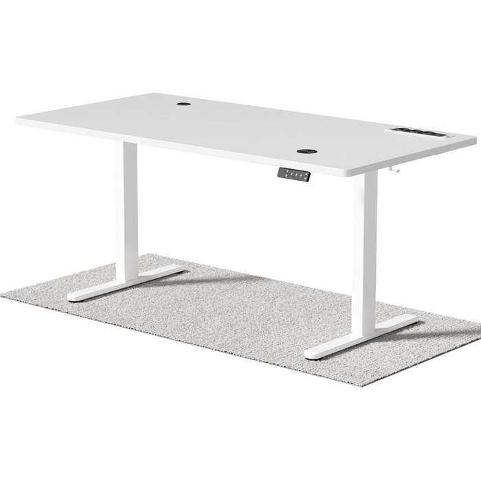 Електричний стіл Airfish з регулюванням висоти (140x70 см) з бездроговою зарядкою, комп'ютерний стіл, пам'ять на 3 функції, нагадування про відпочинок, білий. Також доступний розмір 180x80 см.